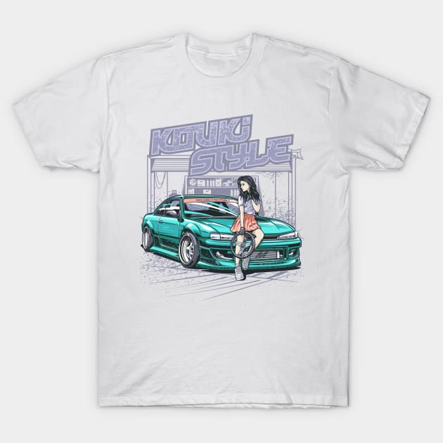 Nissan Silvia S14 Kouki Style, Japanese Race car, JDM Tee, sr20, Car Fan, Car Guy Gift Idea, Car Enthusiasts, Car Lover Poster, Gift For Mechanic T-Shirt by racingfactory